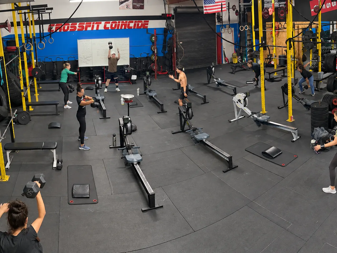 A class spread across the gym floor